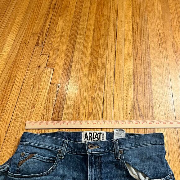 Ariat Jeans Mens 38 X32 Low Rise Boot Cotton Whisker Blue Denim Western - Picture 8 of 11